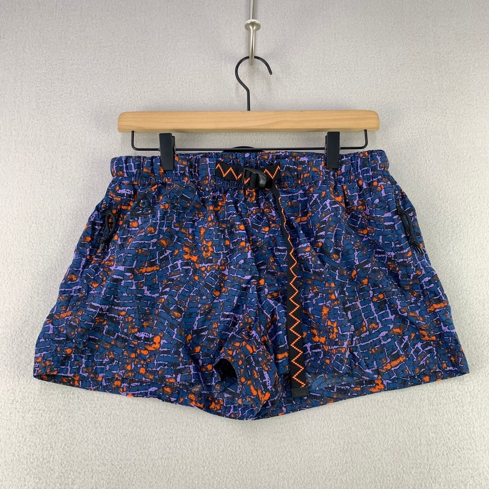 Nike ACG Belted Nylon Shorts Women M Blue Orange Retro Hiking Trail